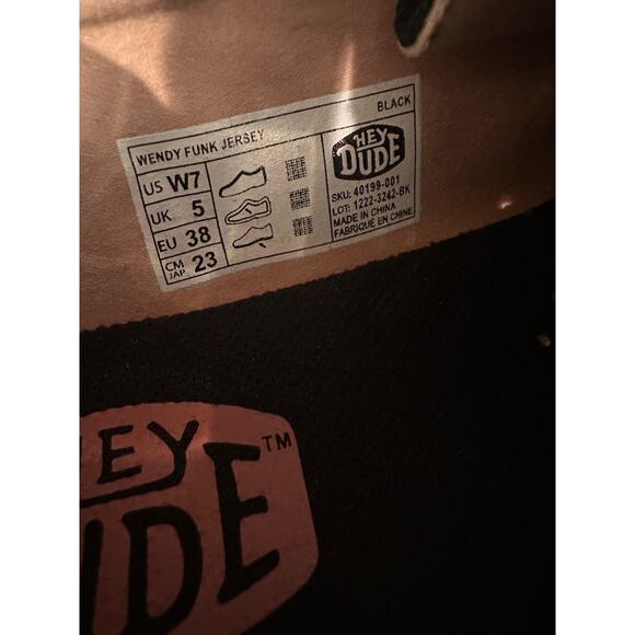 Hey Dude Womens Wendy Funk Jersey Black Pink Slip On Shoes Size 7 - Picture 13 of 13